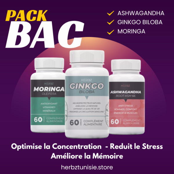 Pack Baccalauréat (ASHWAGANDHA +MORINGA +GINKGO BILOBA) - Image 9